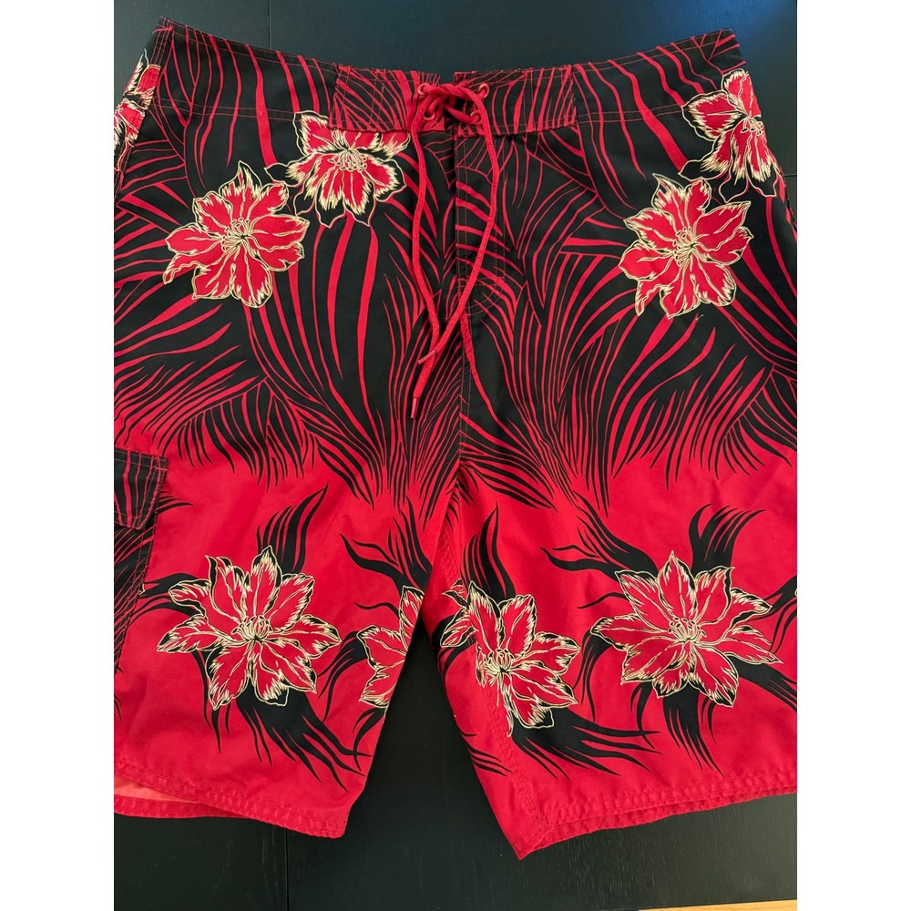 VTG Counter Culture Cali Thrash Board Surf Shorts Mens 38 Red Skate‎ Streetwear